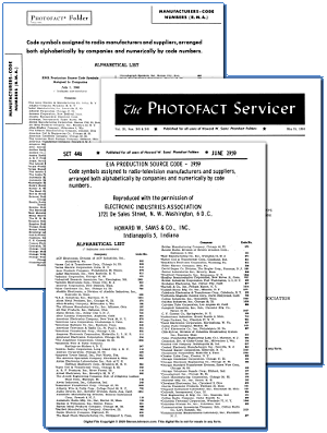 RMA RTMA RETMA EIA Source Codes